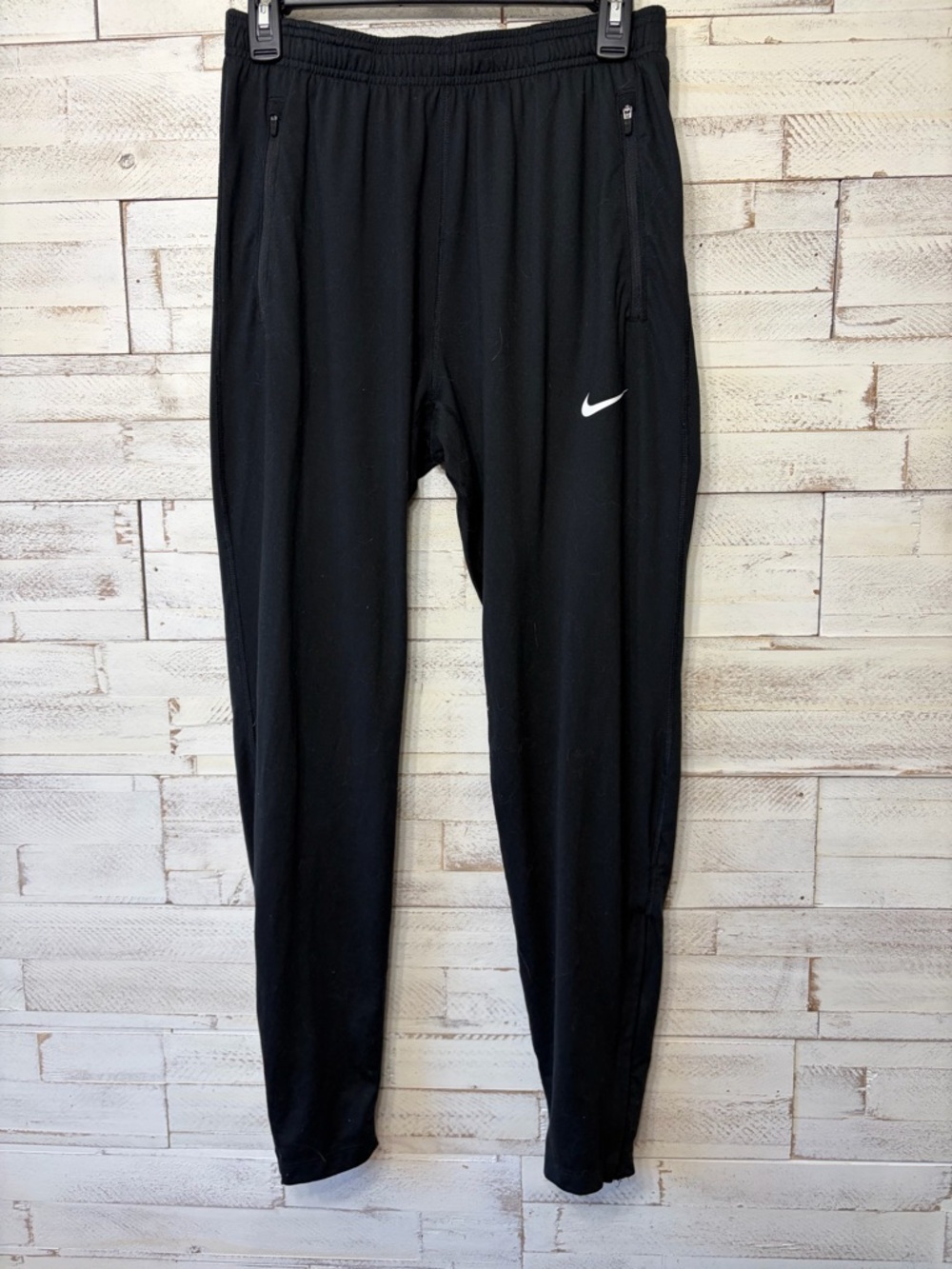Nike Black Athletic Track Pants with Swoosh dri fit size small mens
